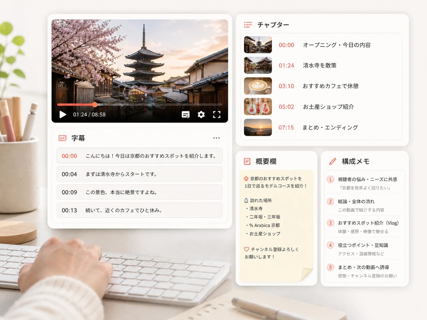 日本語YouTuberの動画運用画面